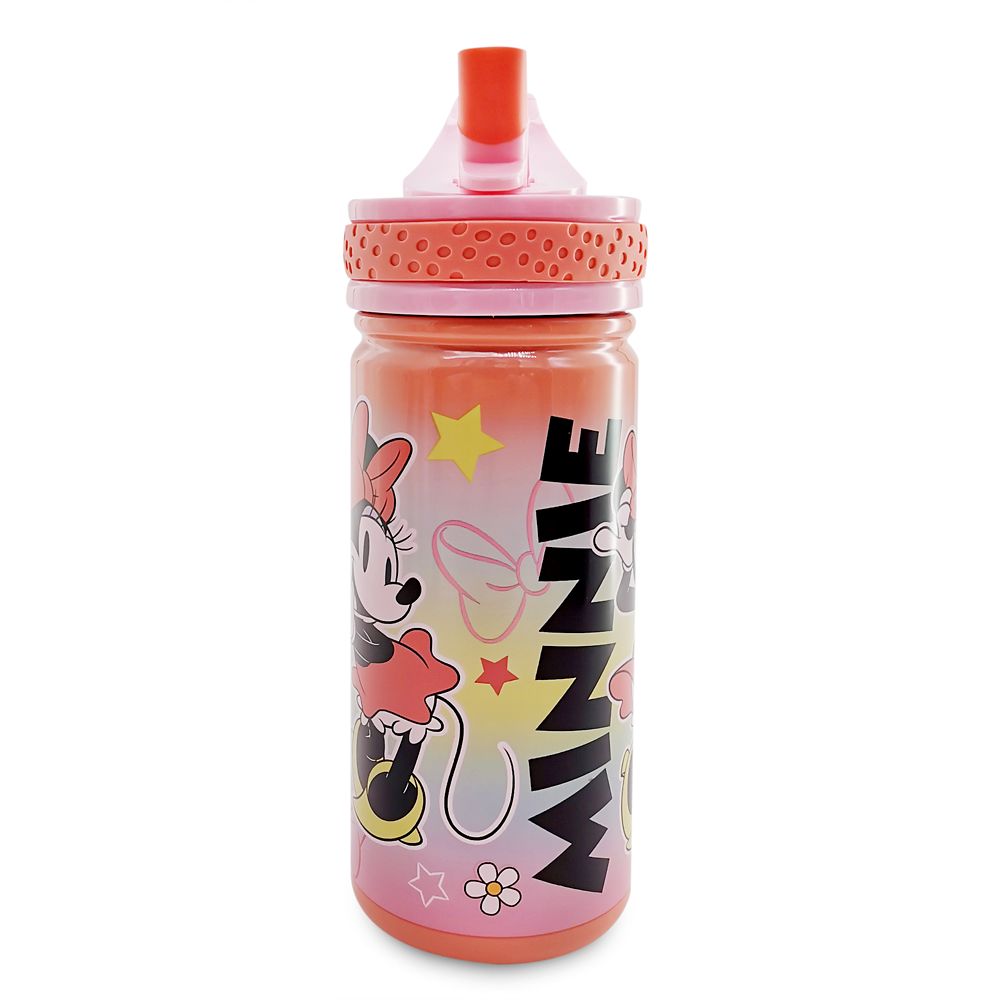 Minnie Mouse Stainless Steel Water Bottle with Built-In Straw