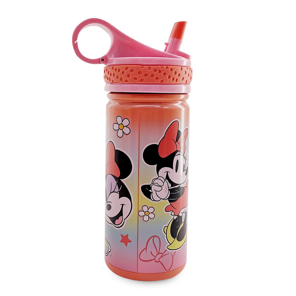 Minnie Mouse Stainless Steel Water Bottle with Built-In Straw