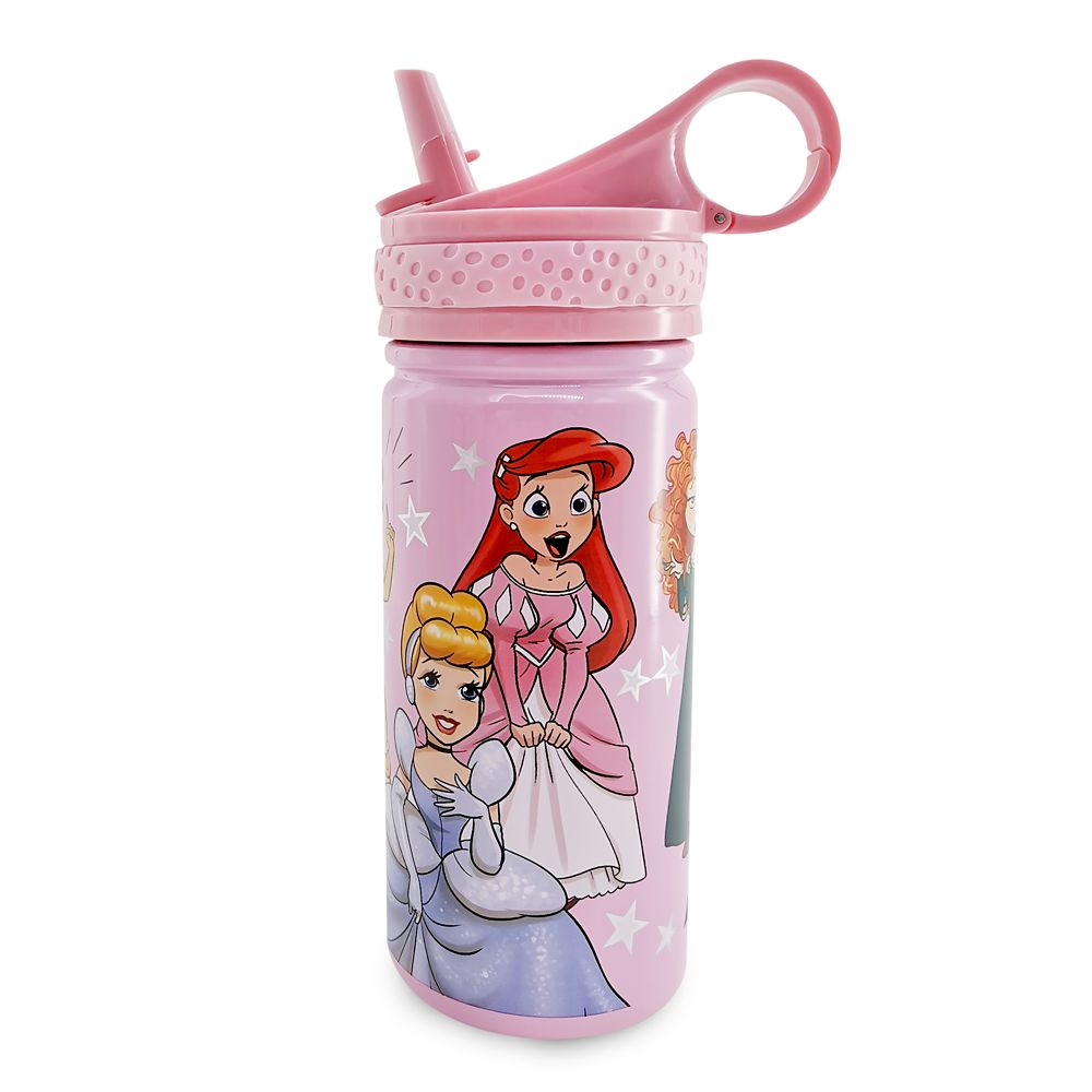 Disney Princess Steel Water Bottle with Built-In Straw