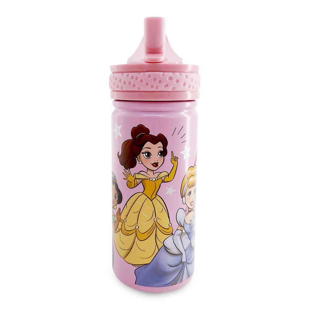 Disney Princess Steel Water Bottle with Built-In Straw