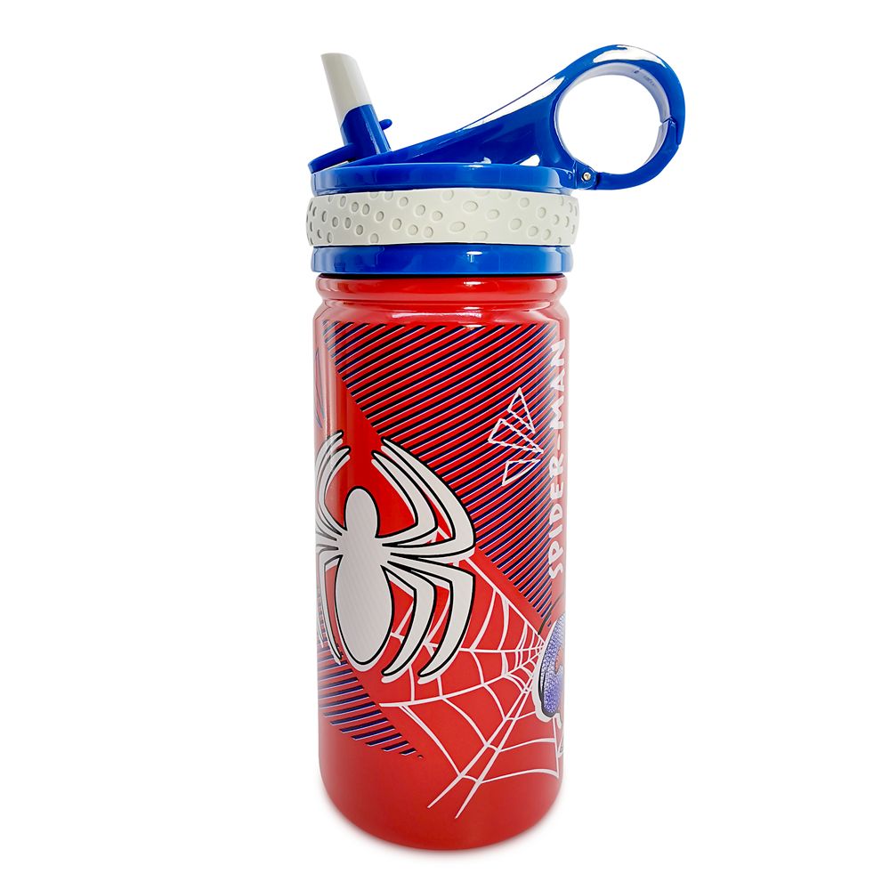 Spider-Man Stainless Steel Water Bottle with Built-In Straw