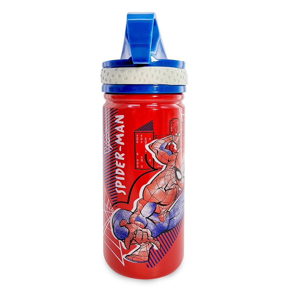 Spider-Man Stainless Steel Water Bottle with Built-In Straw