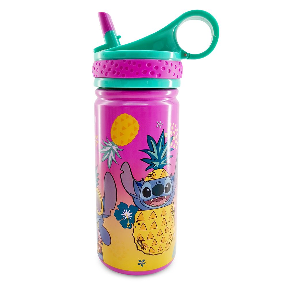 Stitch Stainless Steel Water Bottle with Built-In Straw – Lilo & Stitch