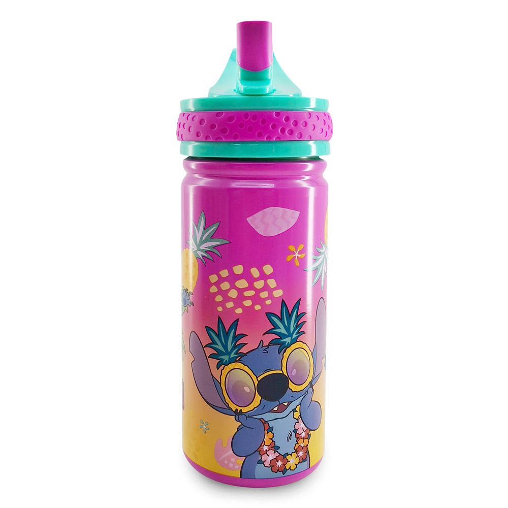 Stitch Stainless Steel Water Bottle with Built-In Straw – Lilo & Stitch