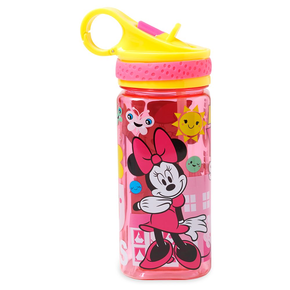 Minnie Mouse Water Bottle with Built-In Straw