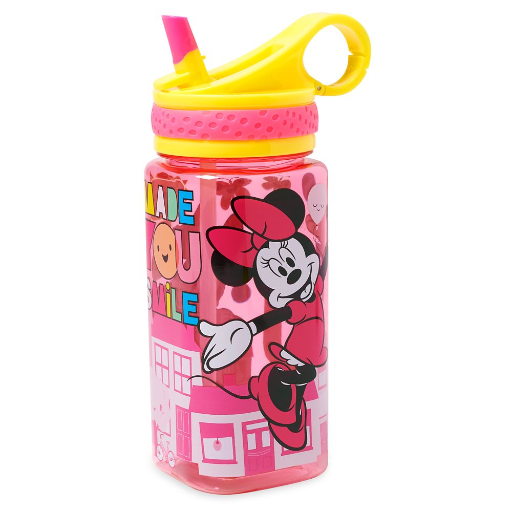 Minnie Mouse Water Bottle with Built-In Straw