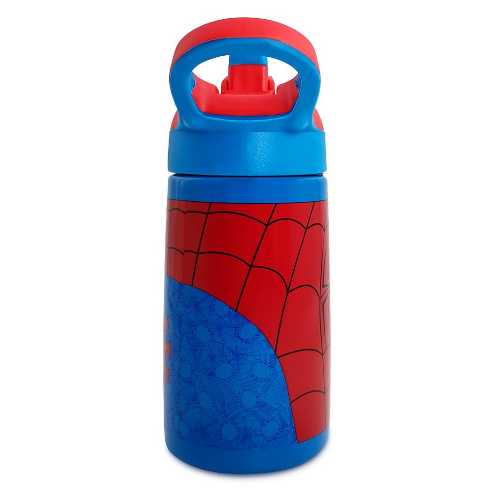 Spider-Man Stainless Steel Water Bottle with Built-In Straw