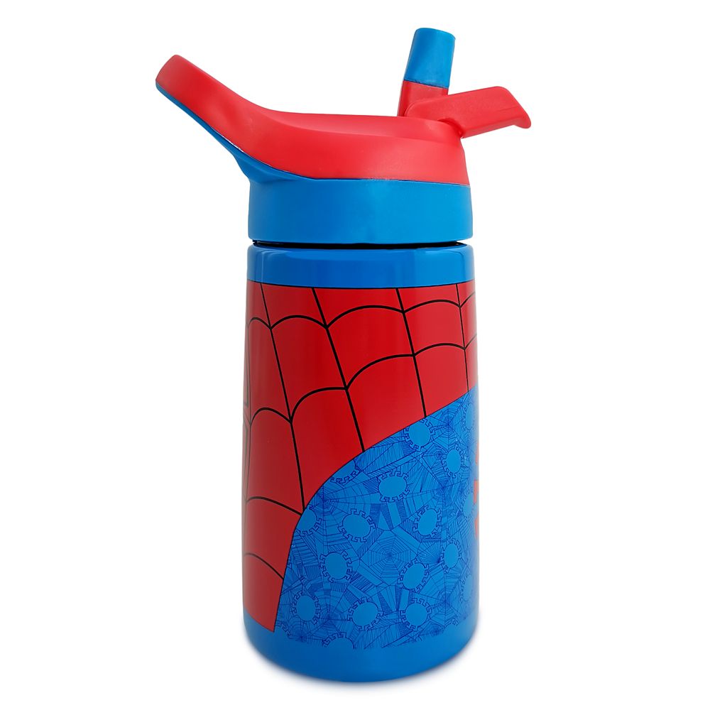 Spider-Man Stainless Steel Water Bottle with Built-In Straw