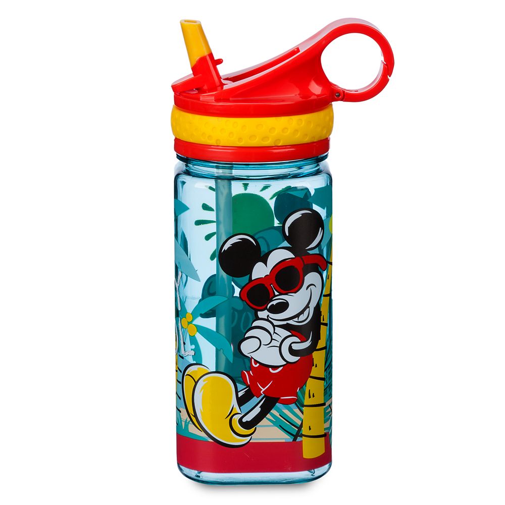 Mickey Mouse Water Bottle with Built-In Straw