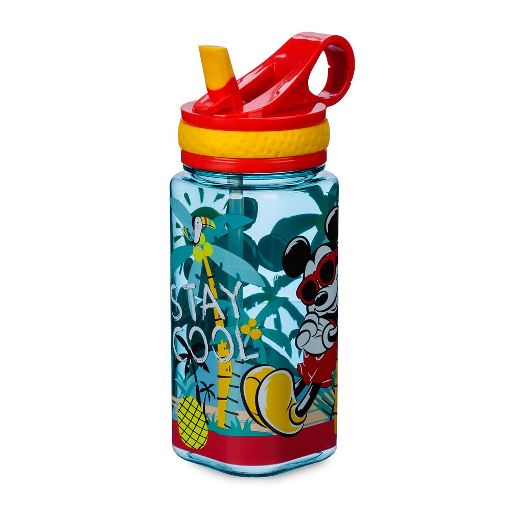 Mickey Mouse Water Bottle with Built-In Straw