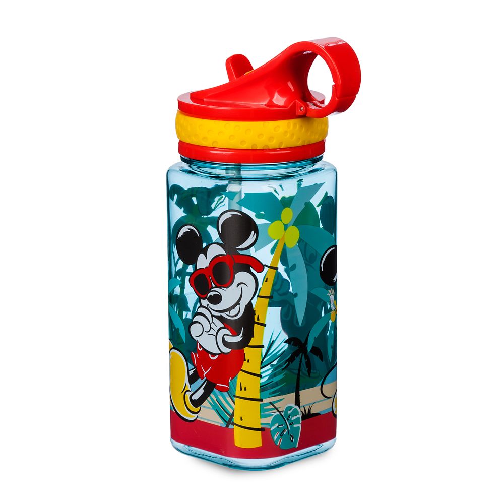 Mickey Mouse Water Bottle with Built-In Straw
