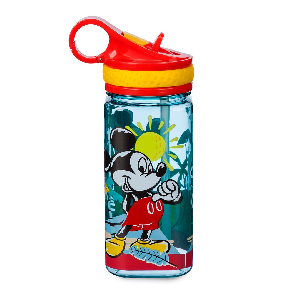Mickey Mouse Water Bottle with Built-In Straw