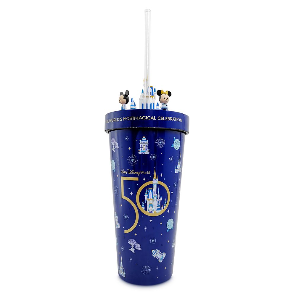 Walt Disney World 50th Anniversary Stainless Steel Tumbler with Straw