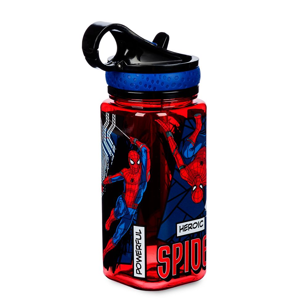 Spider-Man Water Bottle with Built-In Straw