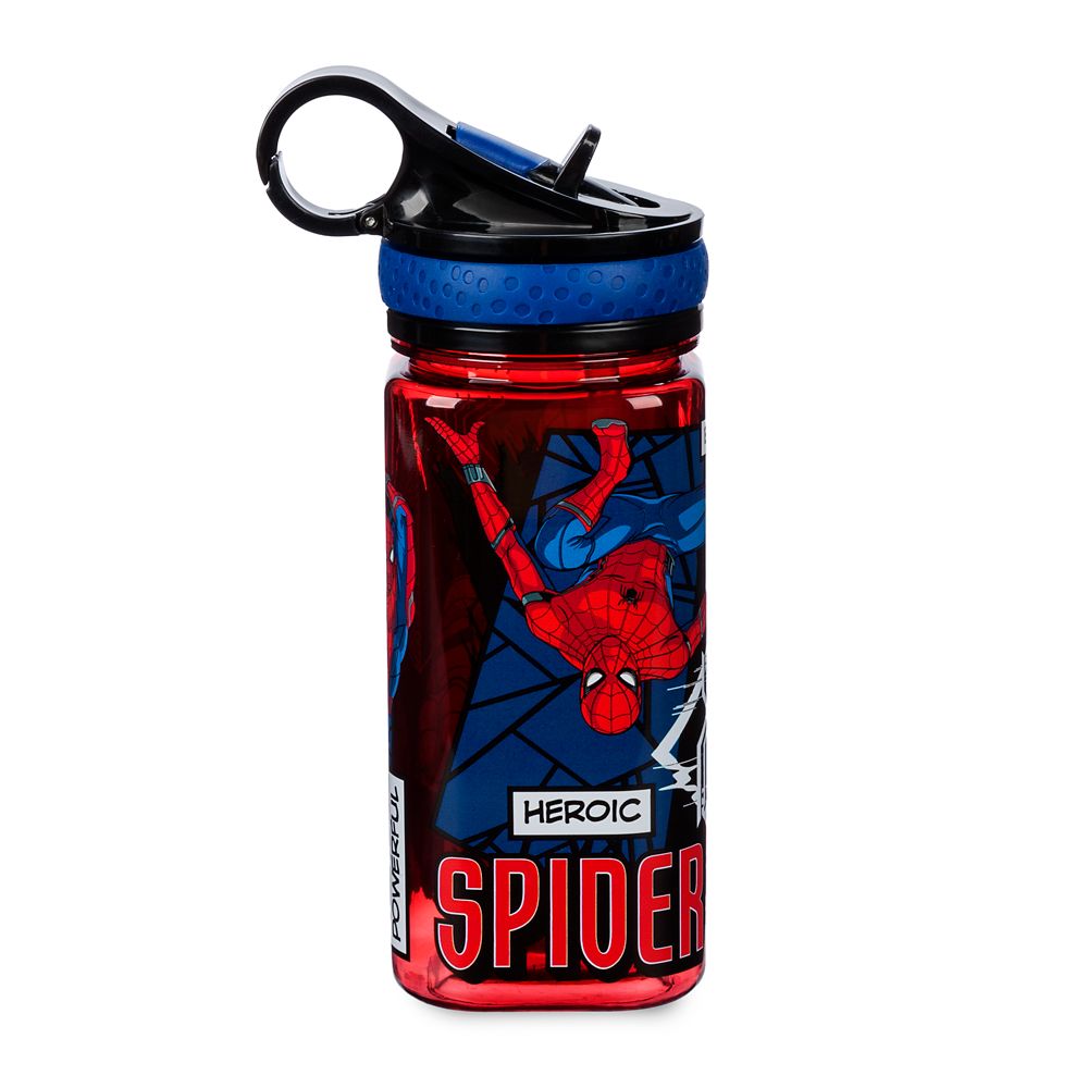 Spider-Man Water Bottle with Built-In Straw