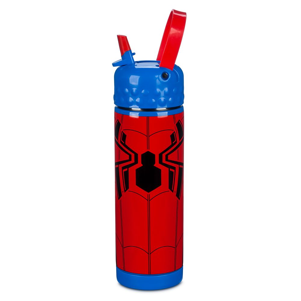 Spider–Man Stainless Steel Water Bottle with Built-In Straw