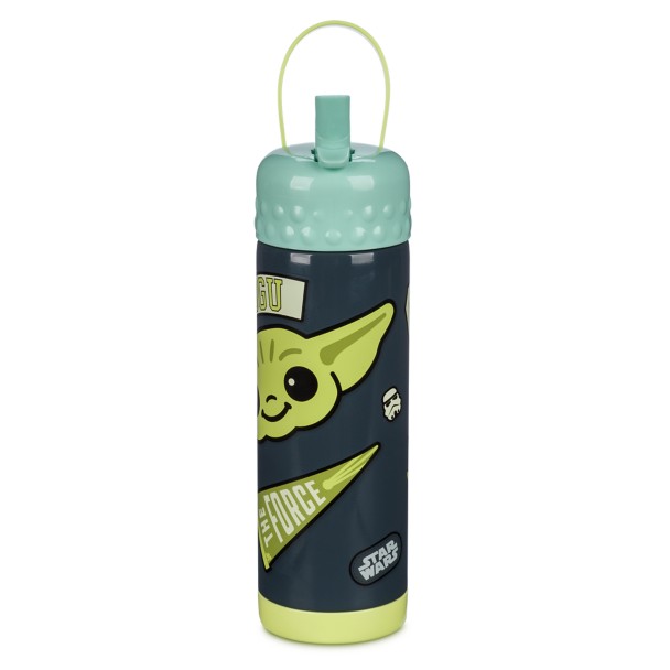 Grogu Stainless Steel Water Bottle with Built-In Straw – Star Wars: The Mandalorian
