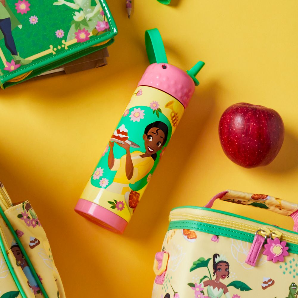 The Princess and the Frog Stainless Steel Water Bottle with Built-In Straw