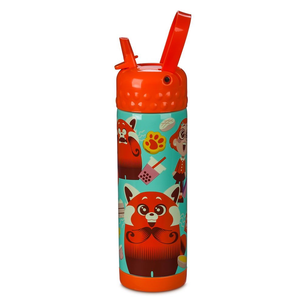 Turning Red Stainless Steel Water Bottle with Built-In Straw available online for purchase