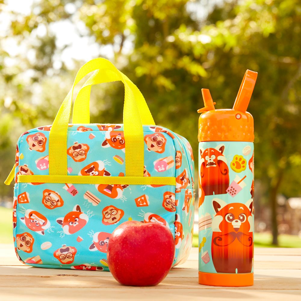 Turning Red Stainless Steel Water Bottle with Built-In Straw