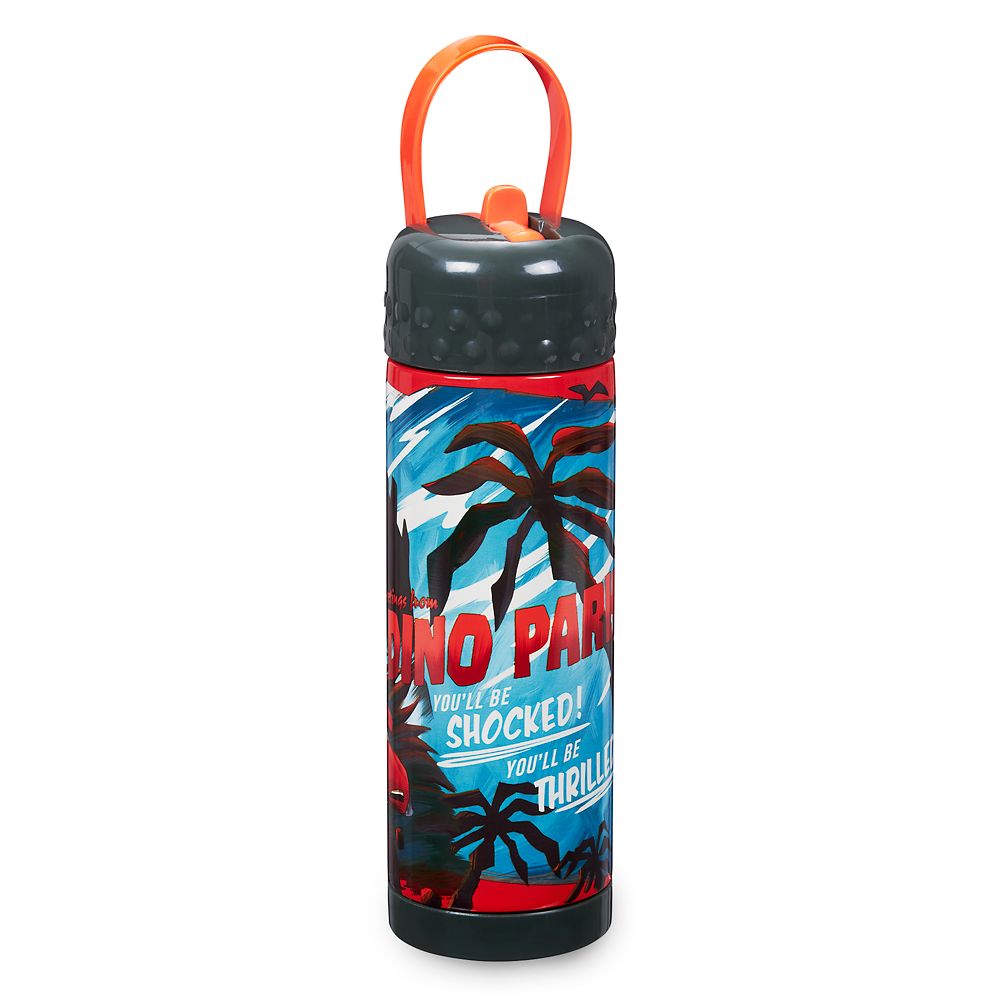 Cars on the Road Stainless Steel Water Bottle with Built-In Straw
