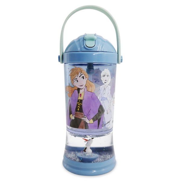 Disney Store Little Mermaid Ariel Plastic Tumbler Cup Snow Globe Lid  W/Straw