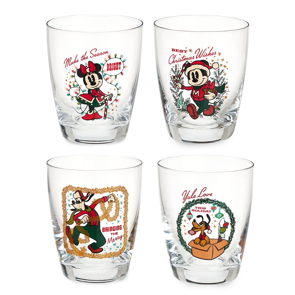 Mickey Mouse and Friends Christmas Glass Tumbler Set Official shopDisney
