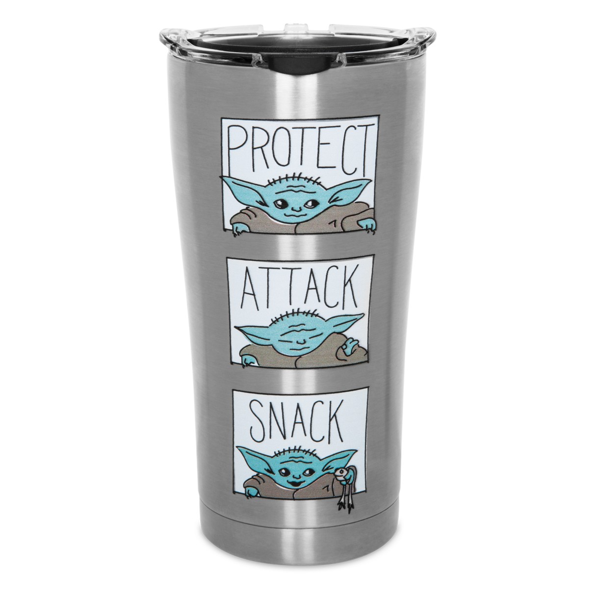 The Child Stainless Steel Travel Tumbler by Tervis – Star Wars: The Mandalorian – Protect Attack Snack