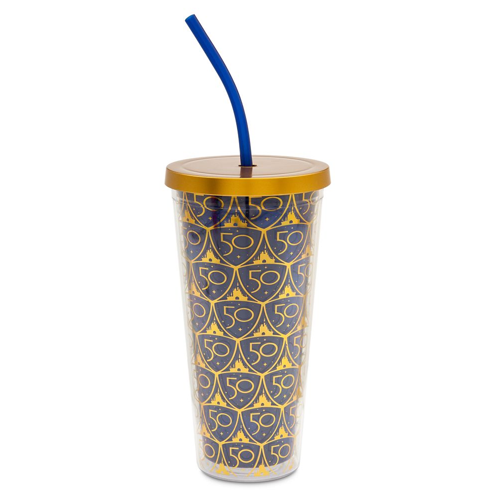 Walt Disney World 50th Anniversary Tumbler with Straw