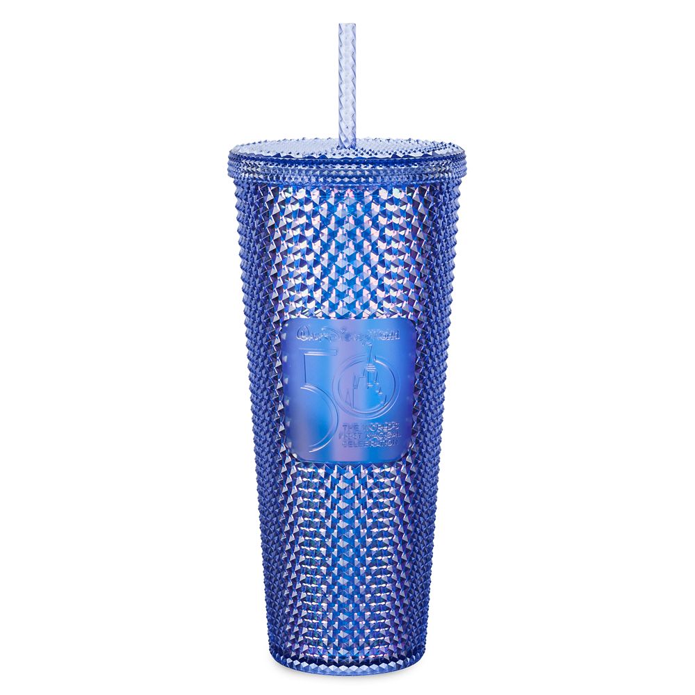 Walt Disney World 50th Anniversary Geometric Starbucks Tumbler with Straw – Blue