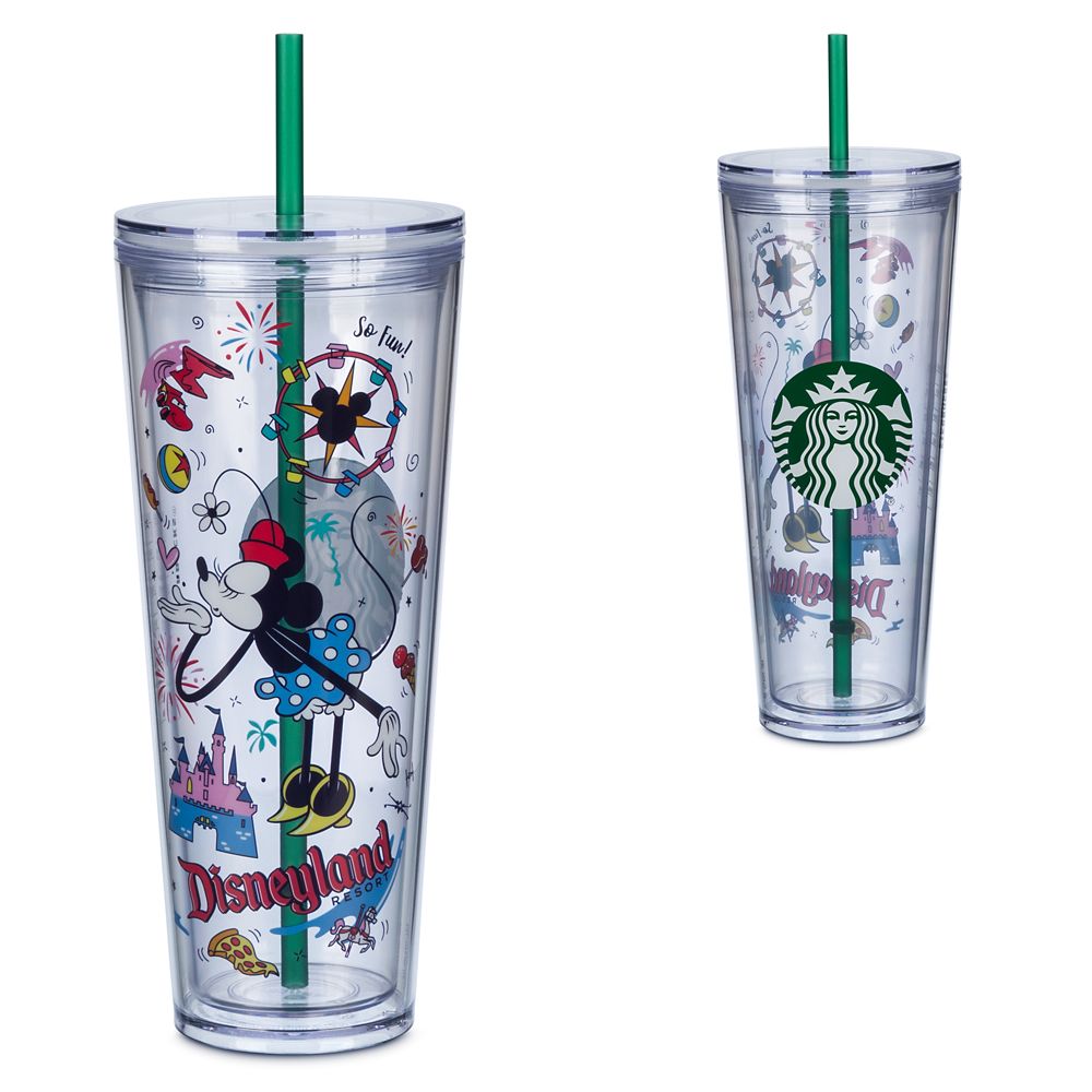 Minnie Mouse Disneyland Starbucks Tumbler with Straw