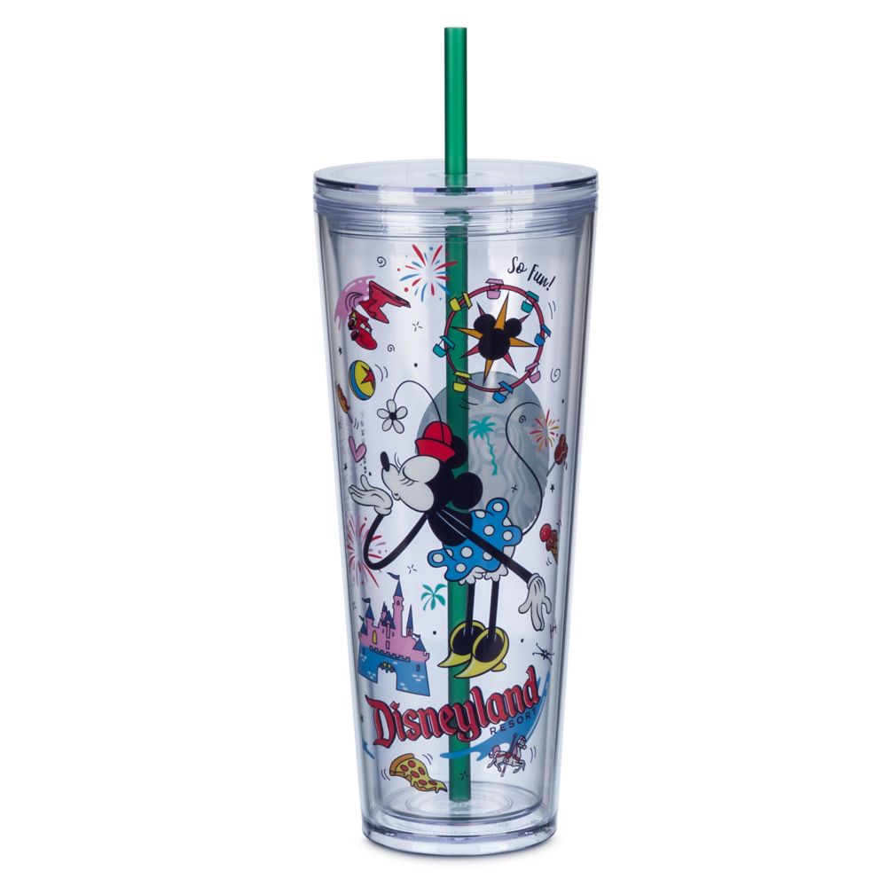 Minnie Mouse Disneyland Starbucks Tumbler with Straw