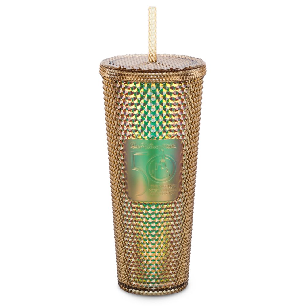 Walt Disney World 50th Anniversary Geometric Starbucks Tumbler with Straw – Gold