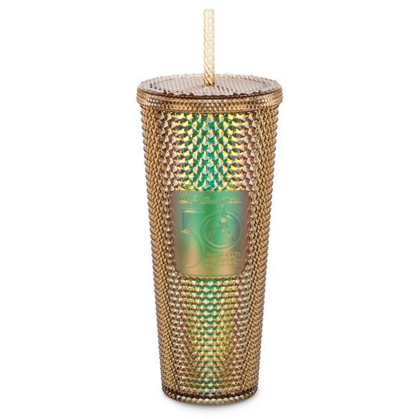 Walt Disney World 50th Anniversary Geometric Starbucks Tumbler with Straw – Gold