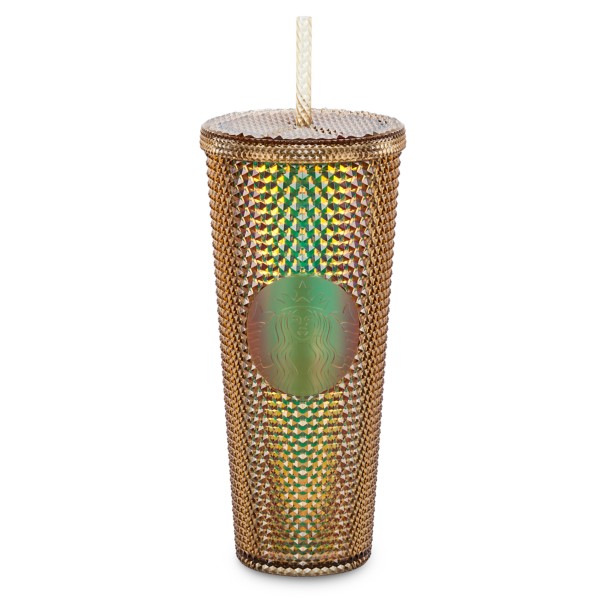 Walt Disney World 50th Anniversary Geometric Starbucks Tumbler with Straw – Gold