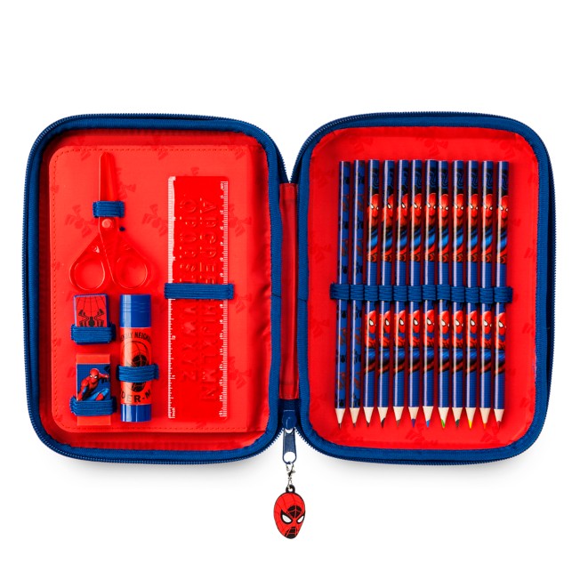 New Marvel Spider-Man Blue Pencils Note-Pad Eraser Sharpener Ruler Stationery 