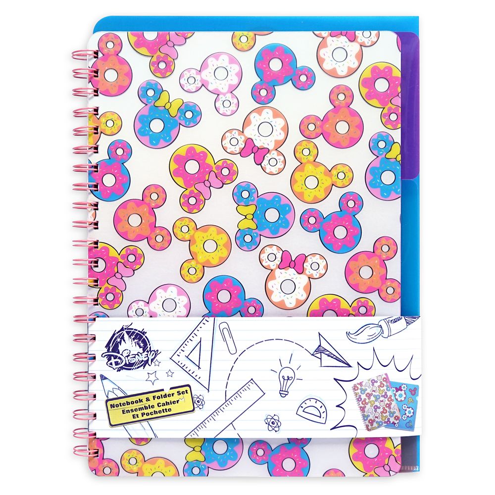 Mickey and Minnie Mouse Donuts Notebook and Folder Set