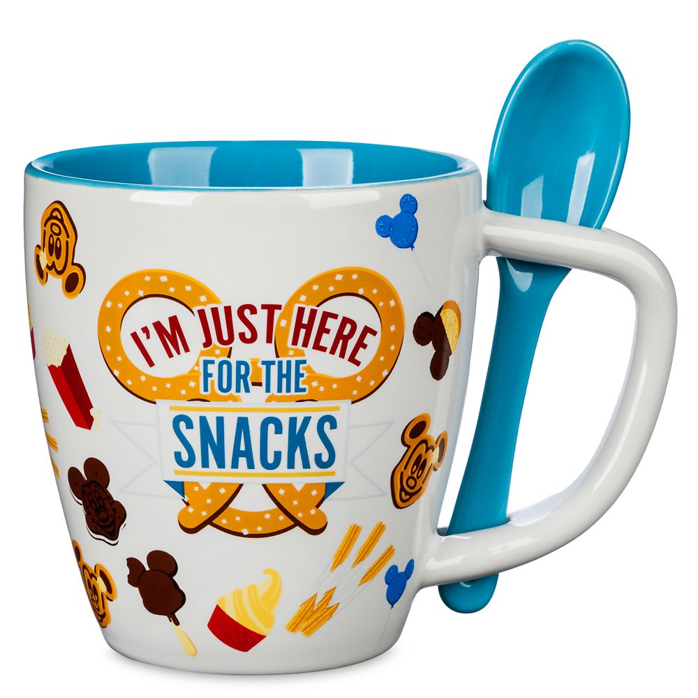Mickey Mouse ”I’m Just Here For The Snacks” Mug with Spoon available online