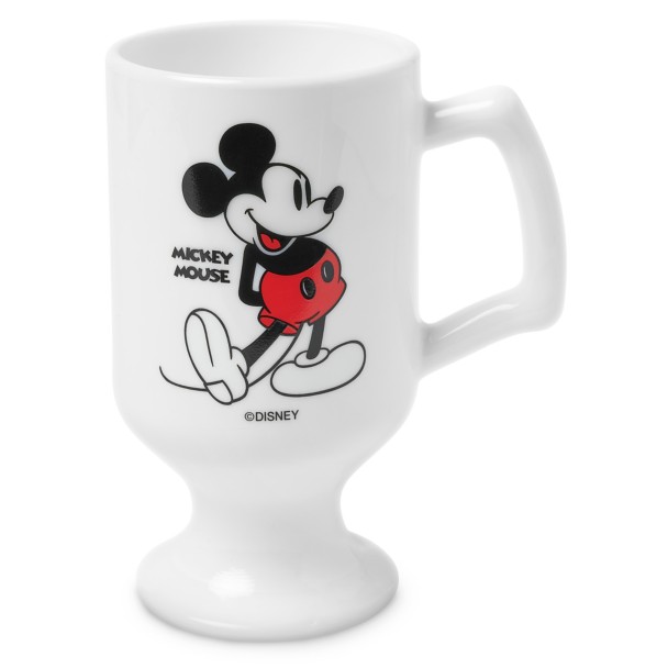 Mickey Mouse White Glass Pedestal Mug