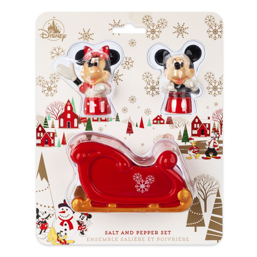 Mickey and Minnie Mouse Holiday Salt and Pepper Shaker Set