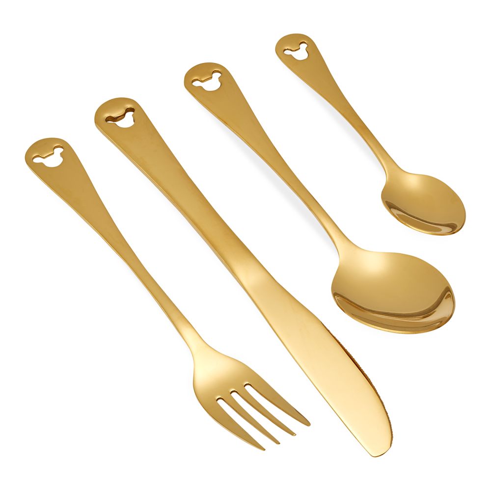 Mickey Mouse Icon Gold Flatware Set – Disney Eats