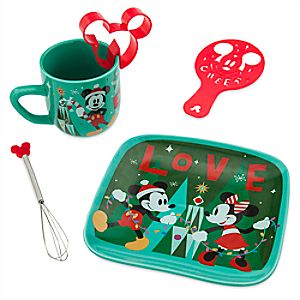 Santa Mickey and Minnie Mouse Hot Cocoa Gift Set