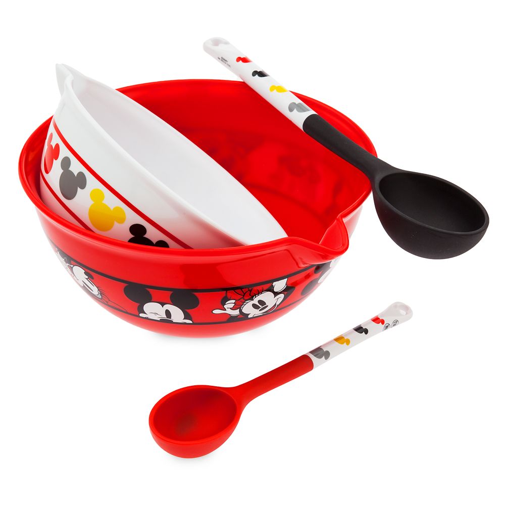 Mickey and Minnie Mouse Mixing Bowl and Spoon Set – Disney Eats