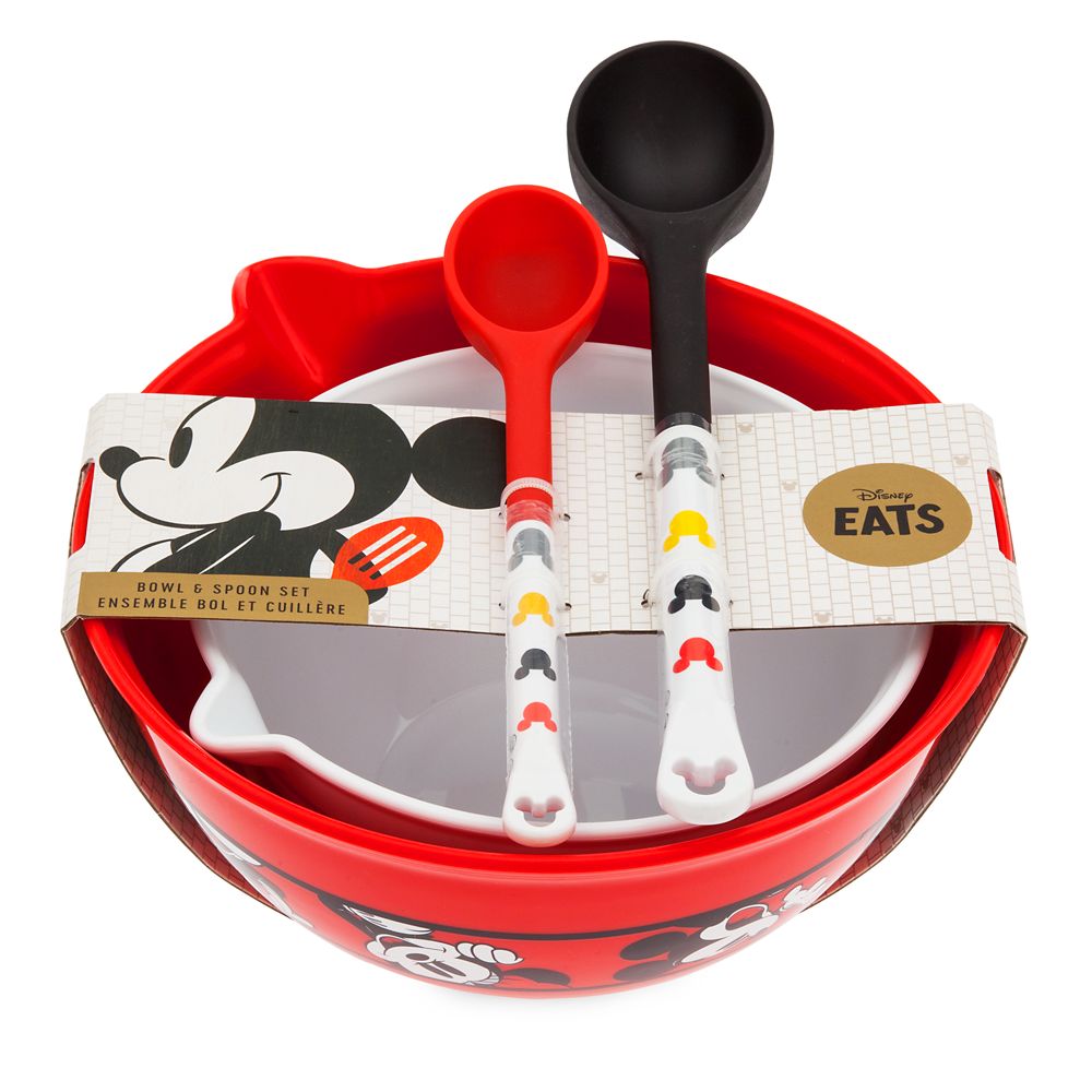 Mickey and Minnie Mouse Mixing Bowl and Spoon Set – Disney Eats