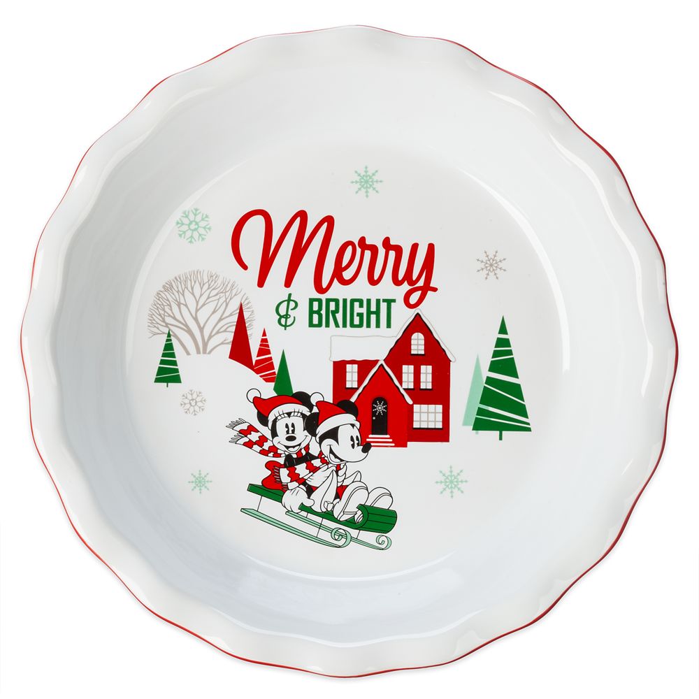 Mickey and Minnie Mouse Holiday Pie Dish