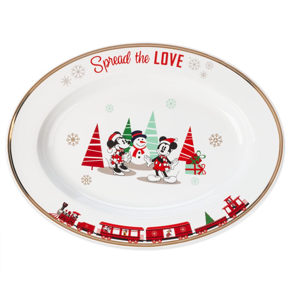 Mickey and Minnie Mouse Holiday Serving Dish