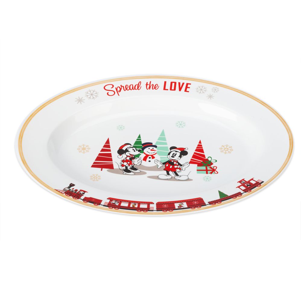 Mickey and Minnie Mouse Holiday Serving Dish