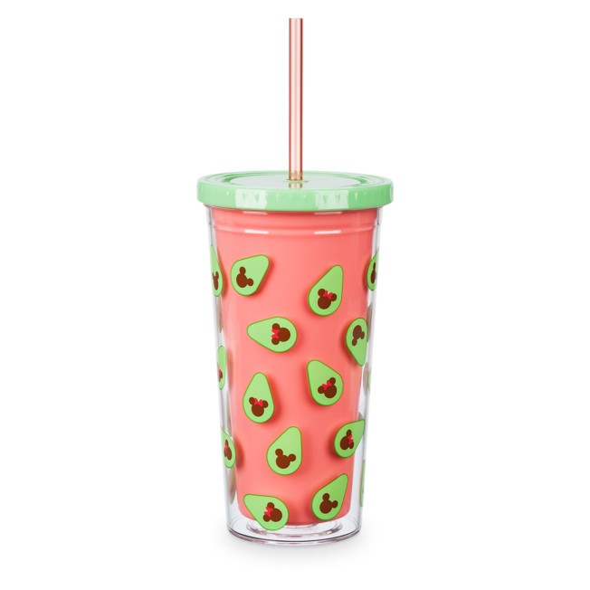 Mickey and Minnie Mouse Avocado Tumbler with Straw