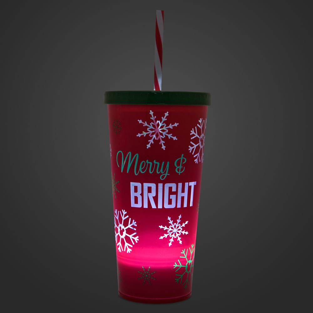 Mickey Mouse Light-Up Holiday Tumbler with Straw