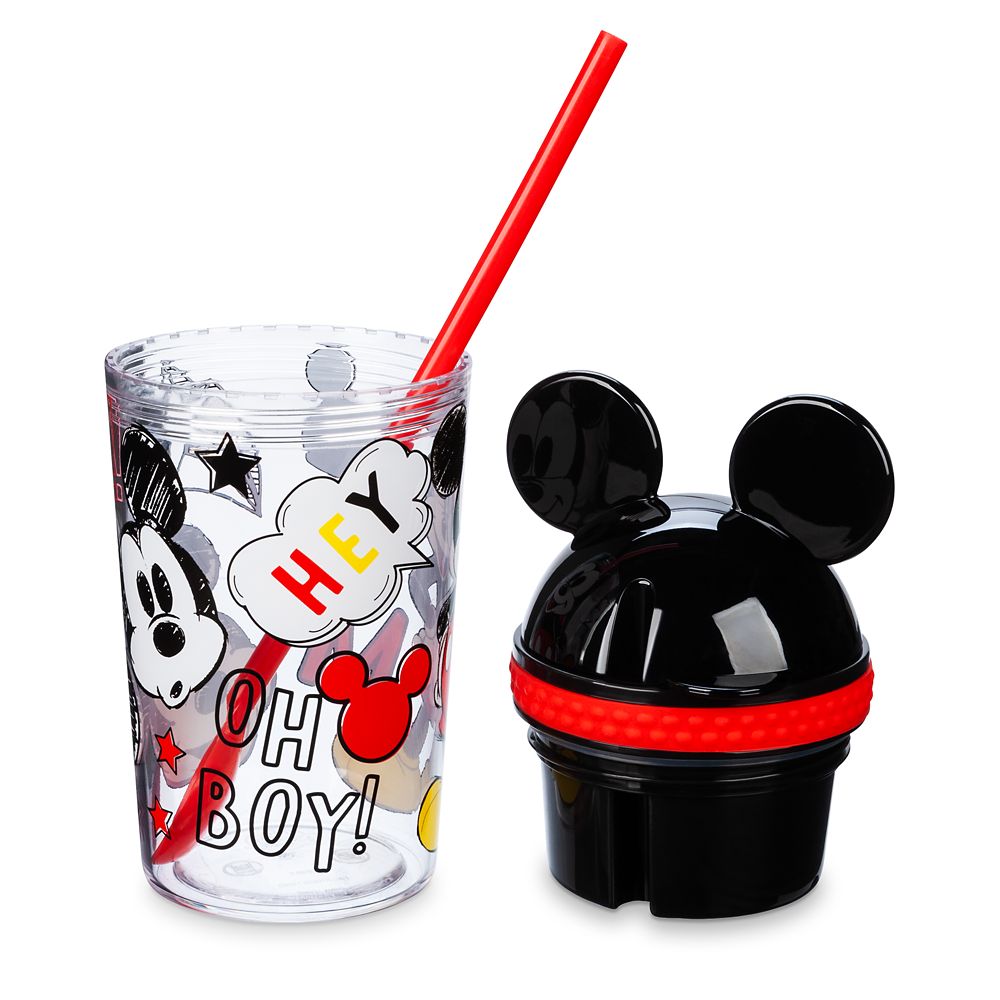 Mickey Mouse Snack & Drink Cup with Straw/Spoon